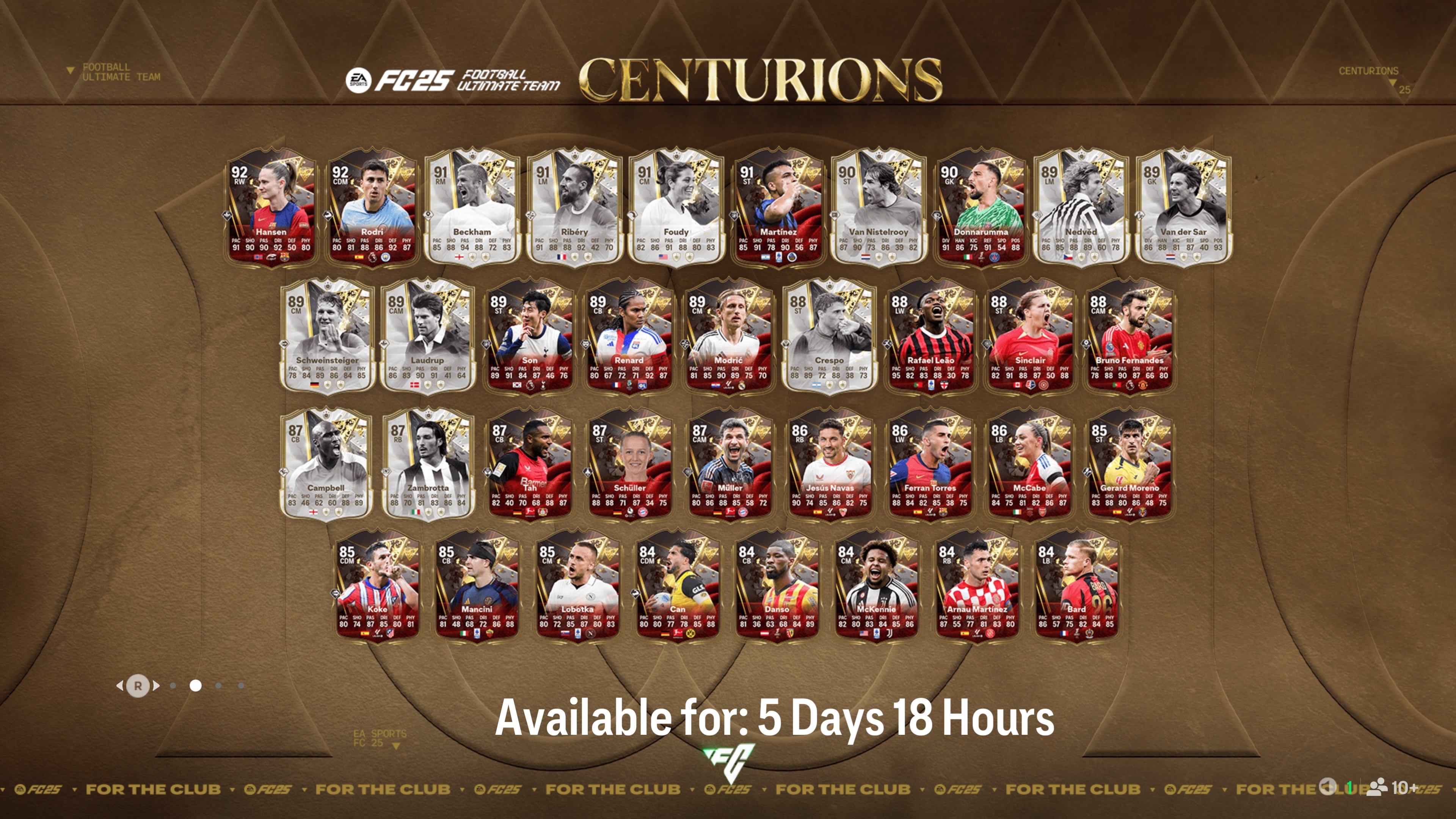 Guía de FC 25 Centurions y lista de tarjetas de iconos de Centurions