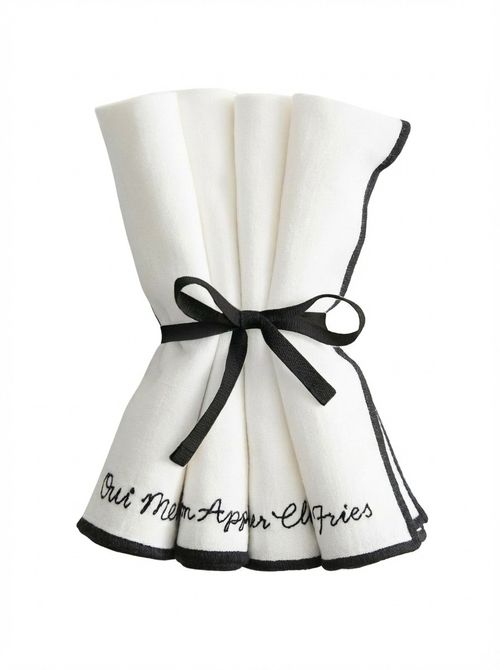 4-Pack Embroidered Napkins - White/christmas Tree