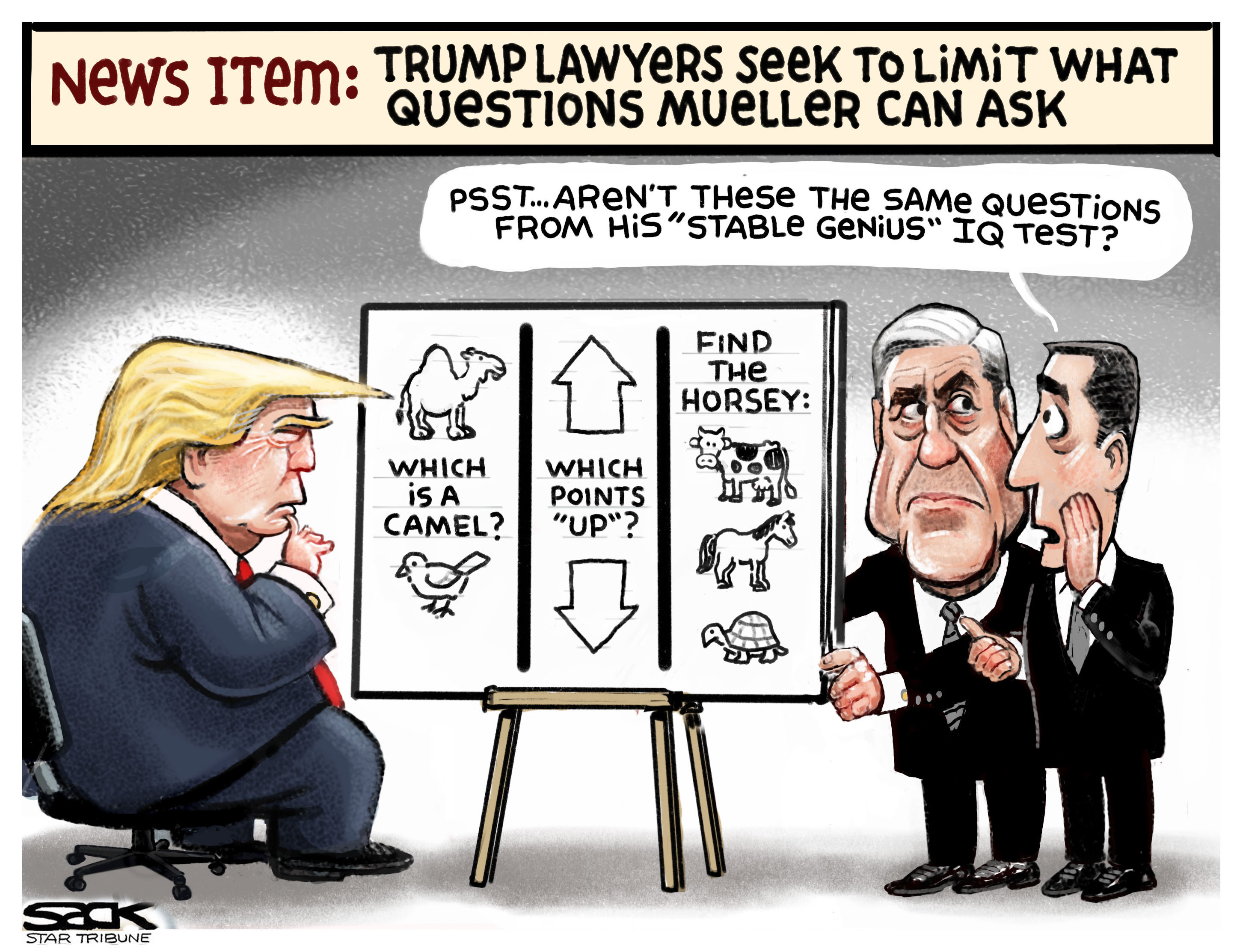 Political cartoon U.S. Trump Mueller Russia investigation collusion ...