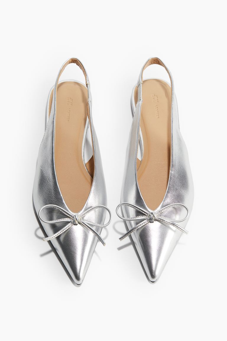 Leather Slingback Ballet Pumps