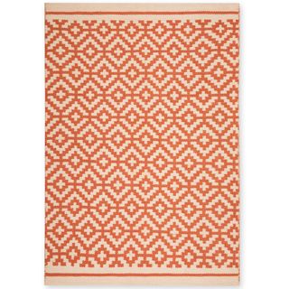 orange and cream rug