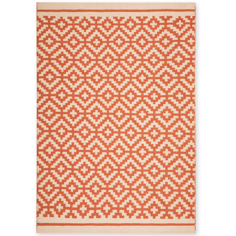 orange and cream rug