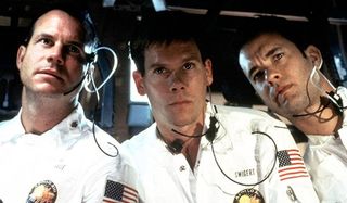 Apollo 13 Bill Paxton Kevin Bacon Tom Hanks looking at their instrument panel