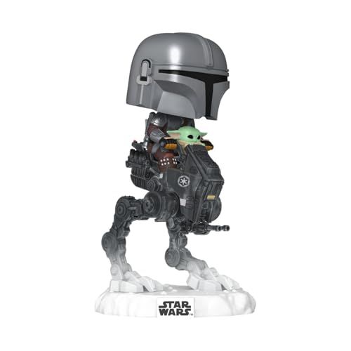 Funko Pop! Rides Deluxe: Mandalorian & Grogu - the Mandalorian With Grogu in Imperial Remnant At-Rt - Collectable Vinyl Figure - Gift Idea - Official Merchandise - Star Wars Fans