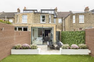 brick side return extension with modern garden