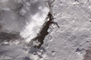 Tolbachik volcano, captured from space on Jan. 11, 2013.