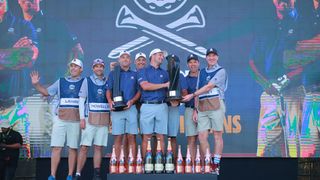 Team Crushers at LIV Golf Mayakoba in 2023 after winning the team title