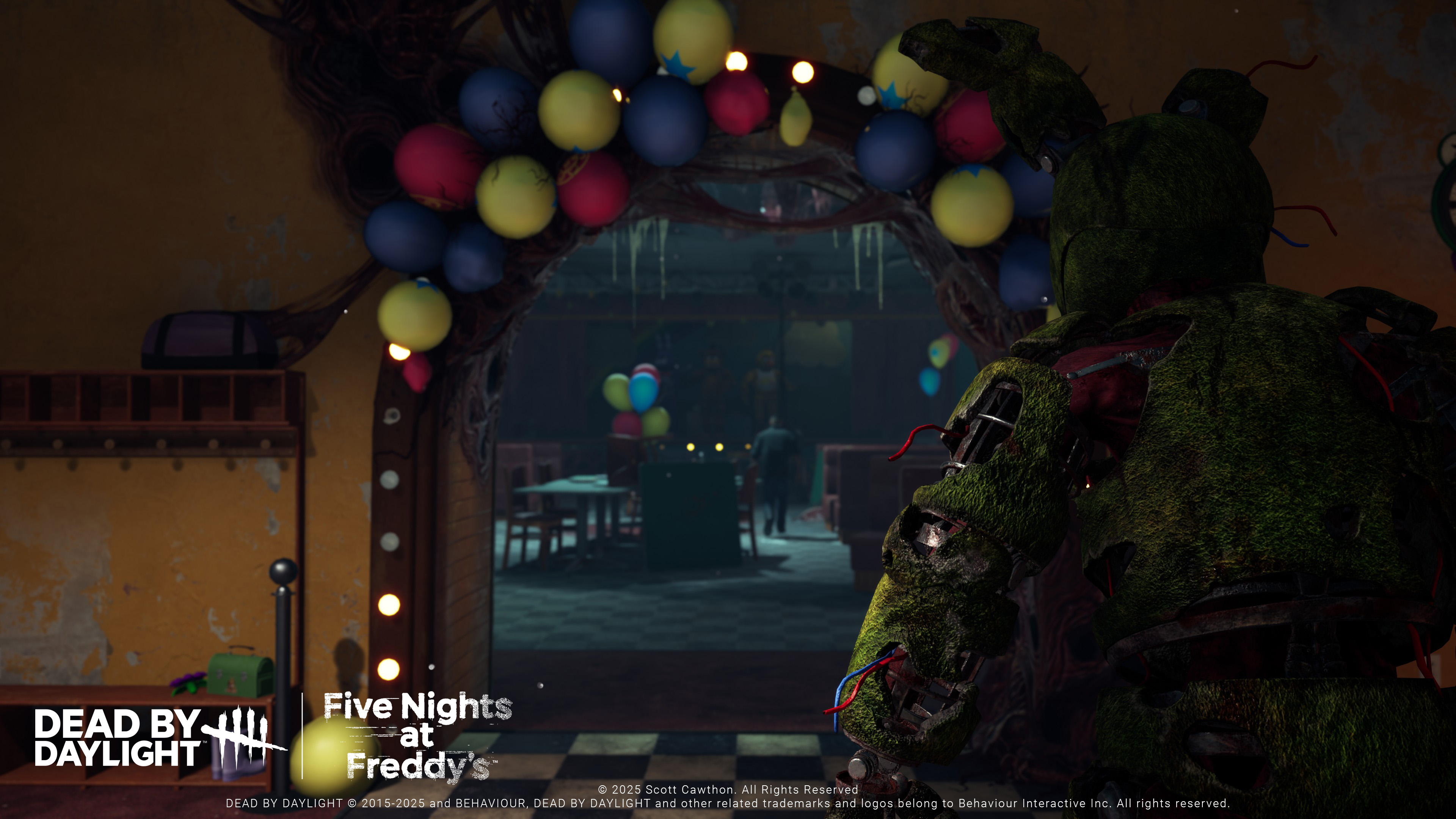 Part of the Security Room Dead by Daylight map. It looks like an area from the FNAF pizza party setting seen in the horror series.