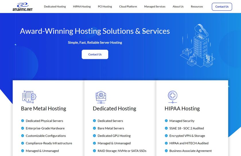 Hero image for Atlantic.net hosting review