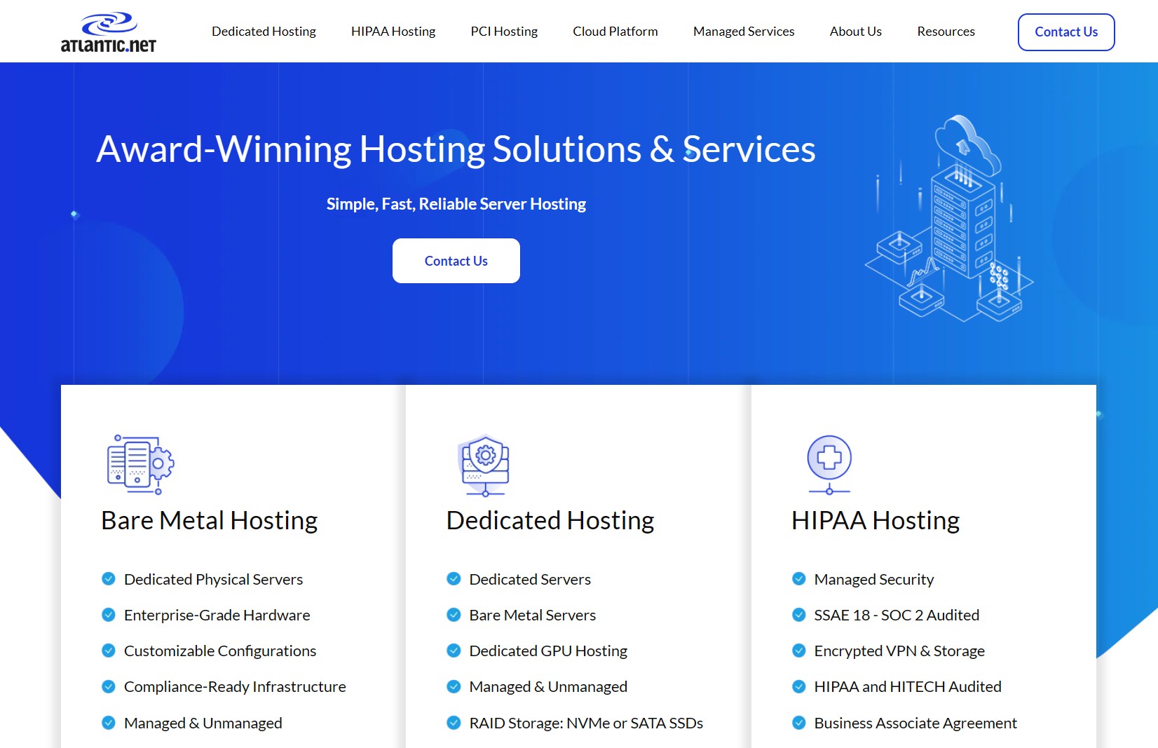 Hero image for Atlantic.net hosting review