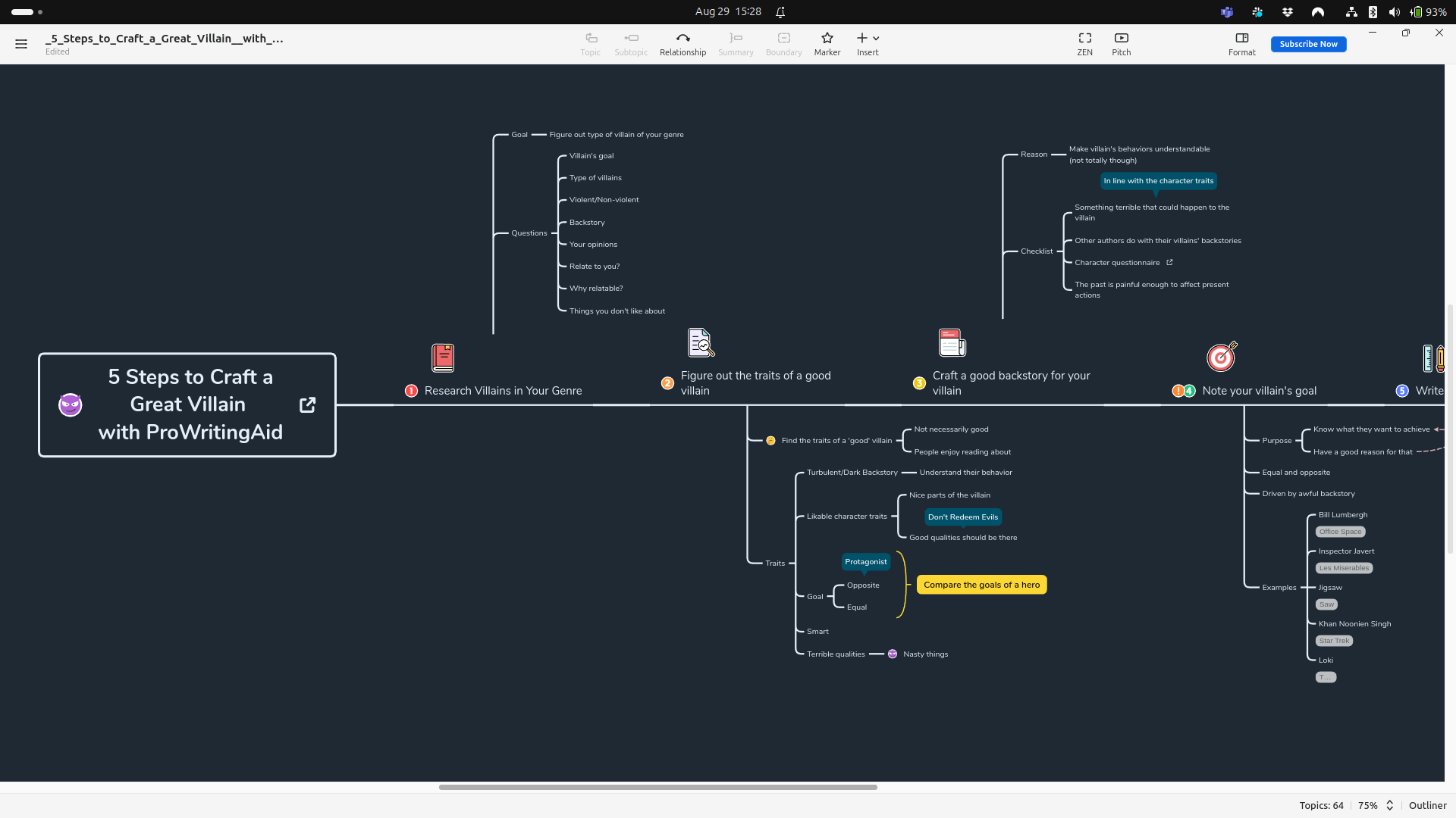 Xmind main view