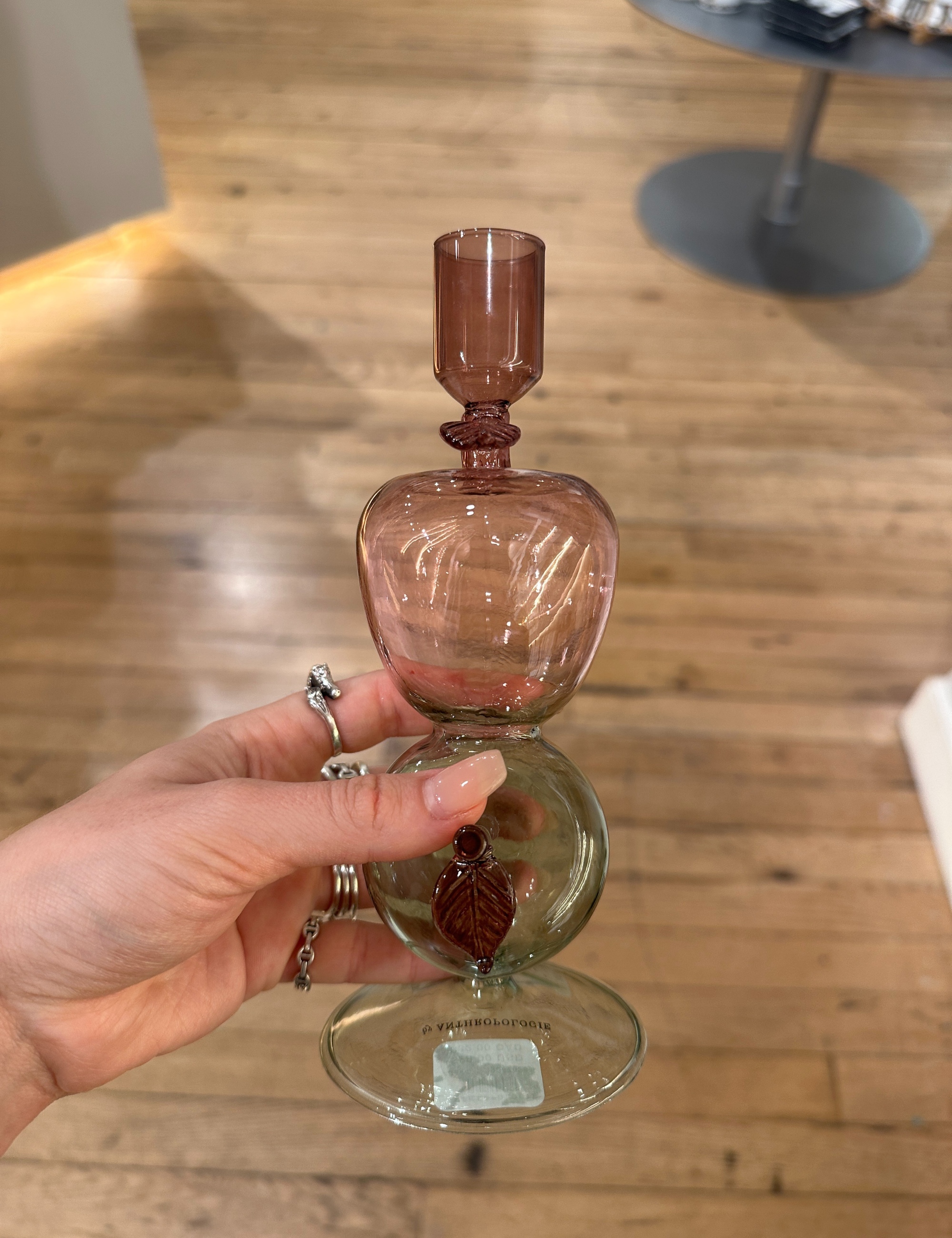 Fall fruit stack glass candle holder