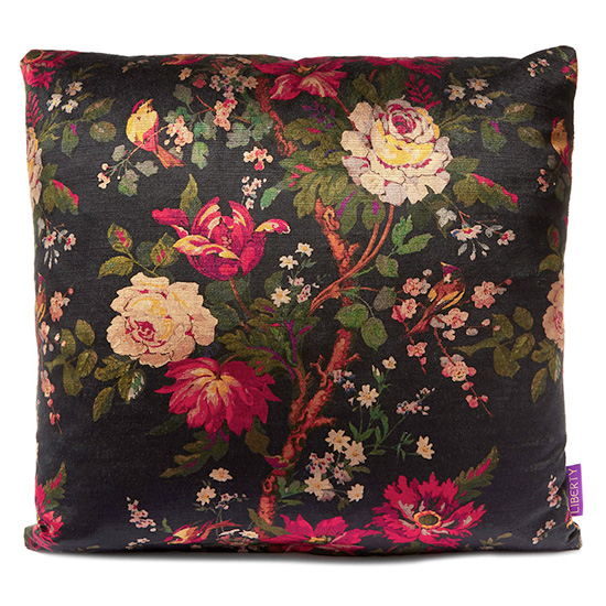 floral printed black cushion