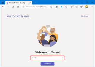 Microsoft Teams select organization
