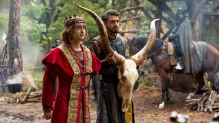 Daniel Radcliffe as Prince Chauncley and Karan Soni as Lord Vexler in season two of TBS's 'Miracle Workers'