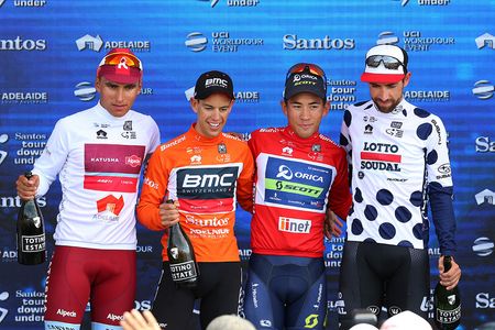 The four classification winners of the 2017 Tour Down Under