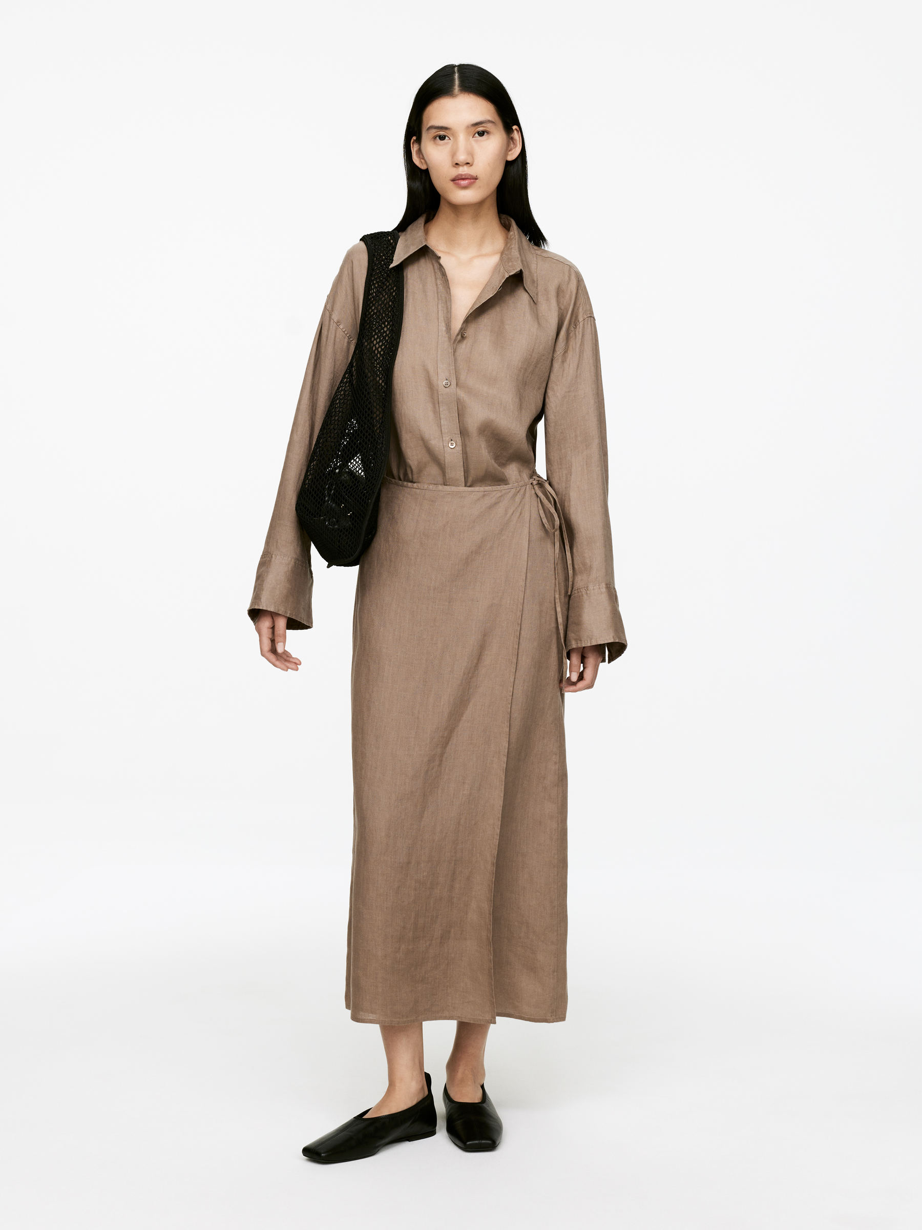 Linen Wrap Skirt – Dark Mole – Women – Arket Gb