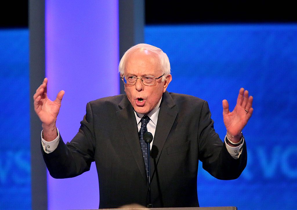 Vermont Sen. Bernie Sanders at the ABC Democratic debate