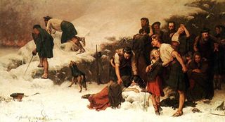 Survivors of the massacre at Glencoe fled into the steep snow-filled mountainsides, where many froze to death.