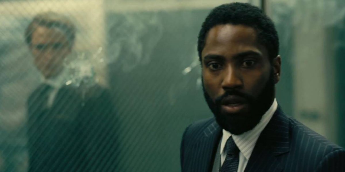 Tenet John David Washington is shocked with Robert Pattinson in the background