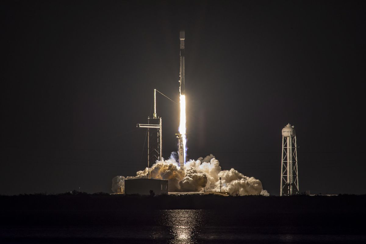 A SpaceX Falcon 9 rocket launches 60 Starlink satellites into orbit in from NASA's Kennedy Space Center on March 14, 2021 in a brilliant pre-dawn liftoff.