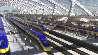 Artist's rendering of high-speed train station