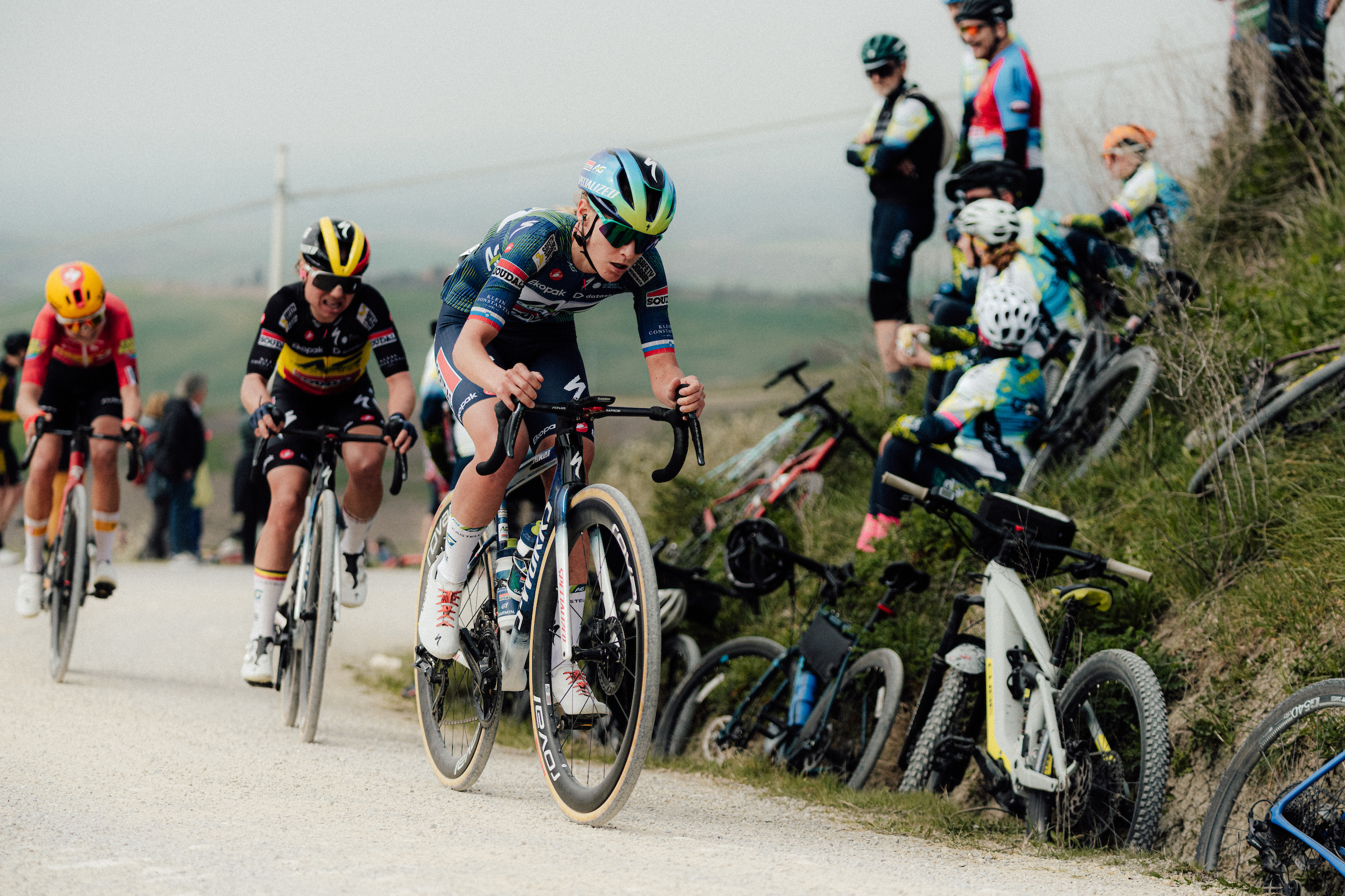 07/03/2026 - Ciclismo - 2026 Strade Bianchi - Élite femenina - Siena - Siena (Piazzo del Campo) Italia - Zigart Urska, AG Insurance-Soudal Team