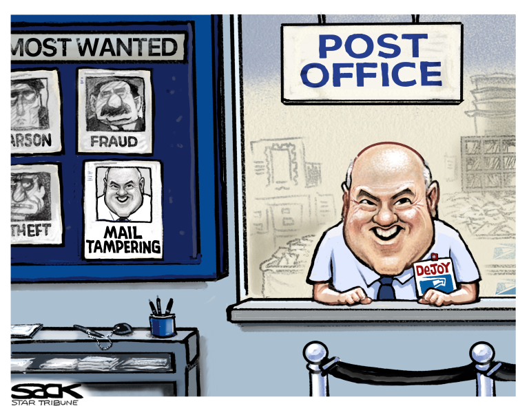 Editorial Cartoon U.S. DeJoy USPS