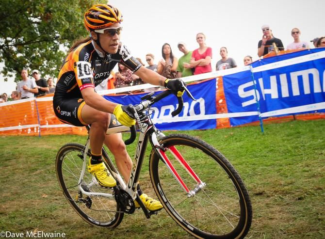 Crystal Anthony (Optum p/b Kelly Benefit Stragies) leading the group chasing the leaders