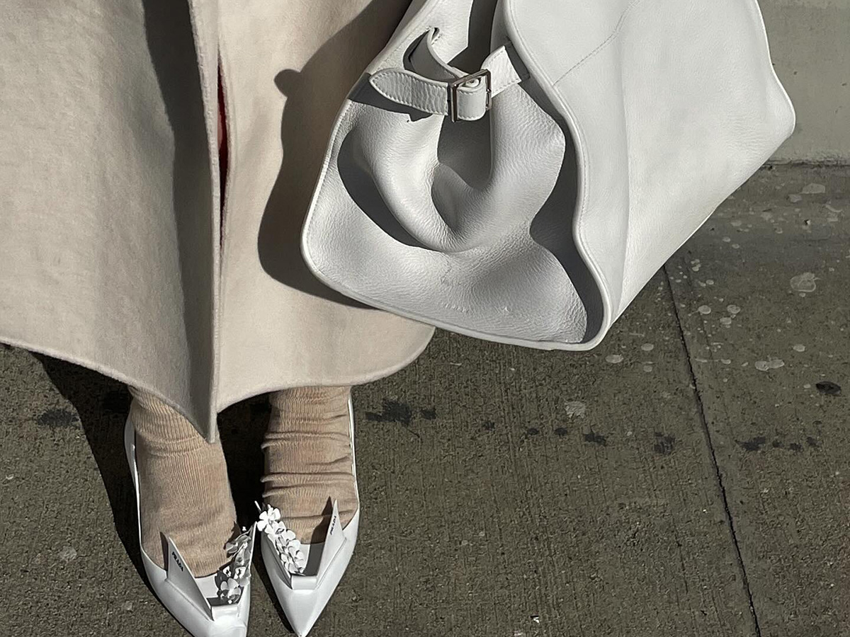 White bag and shoes
