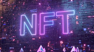 NFT scams, represented by a 3D render of the letters NFT