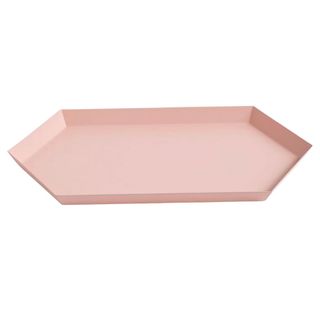 A pink angular tray