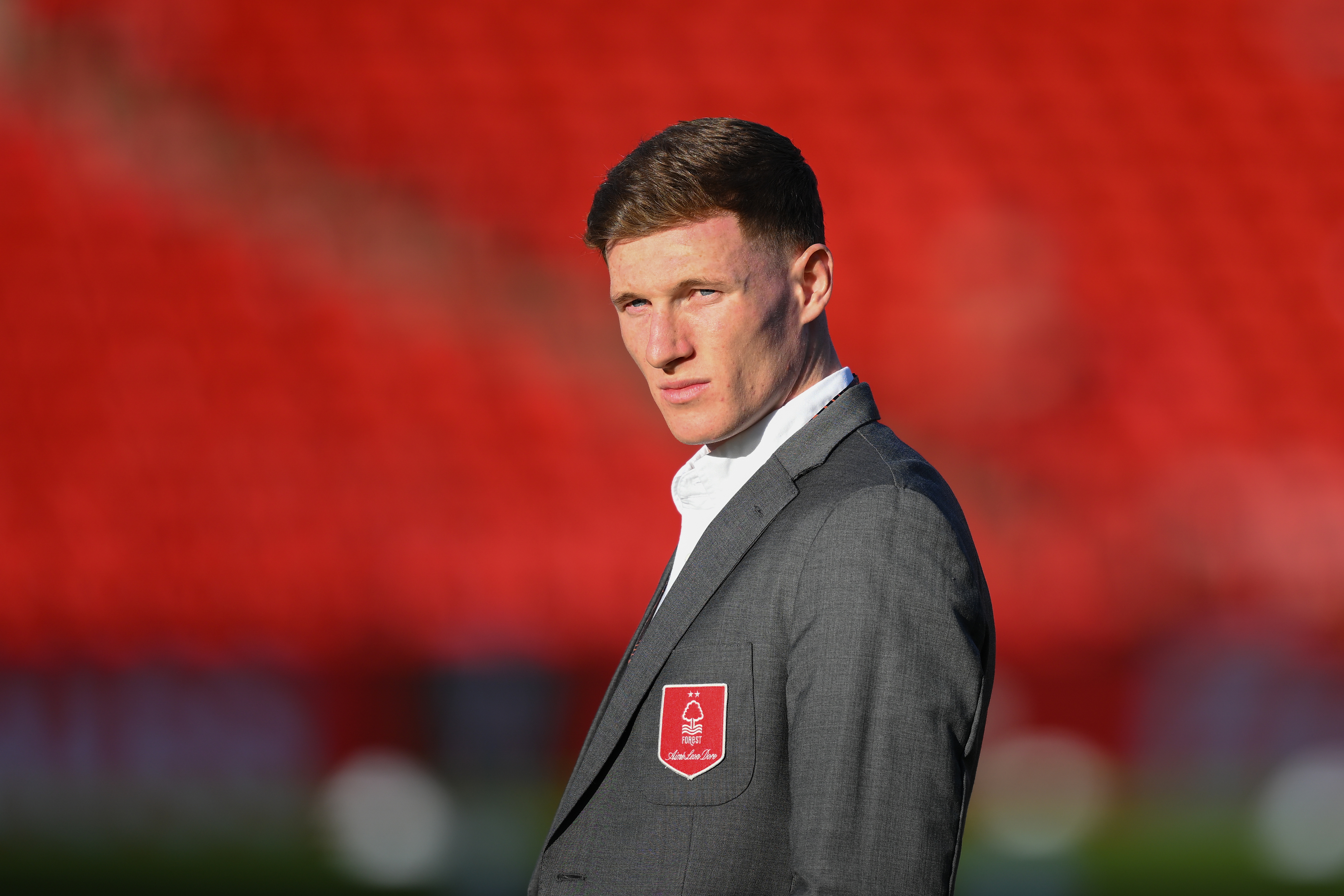 Elliot Anderson of Nottingham Forest during the UEFA Europa League Semi Final First Leg match between Nottingham Forest and Aston Villa at the City Ground, Nottingham, on April 30, 2026. (Photo by Jon Hobley/MI News/NurPhoto via Getty Images)