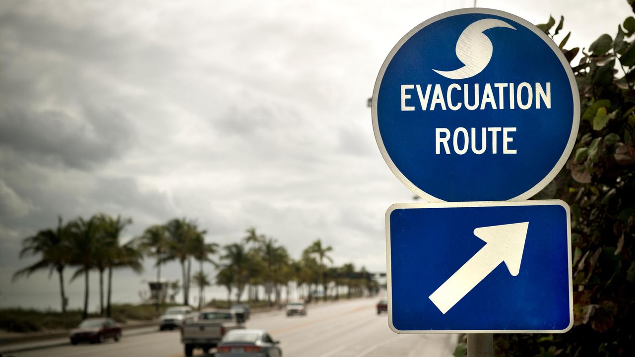 Evacuation Route sign in Florida