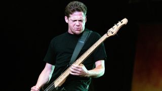 Jason Newsted of American hardrock band Metallica performs on stage at Dynamo Open Air festival, Eindhoven, Netherlands 23rd May 1999.