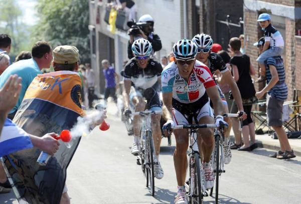 Philippe Gilbert (Omega Pharma-Lotto) was too strong for the Schleck brothers.