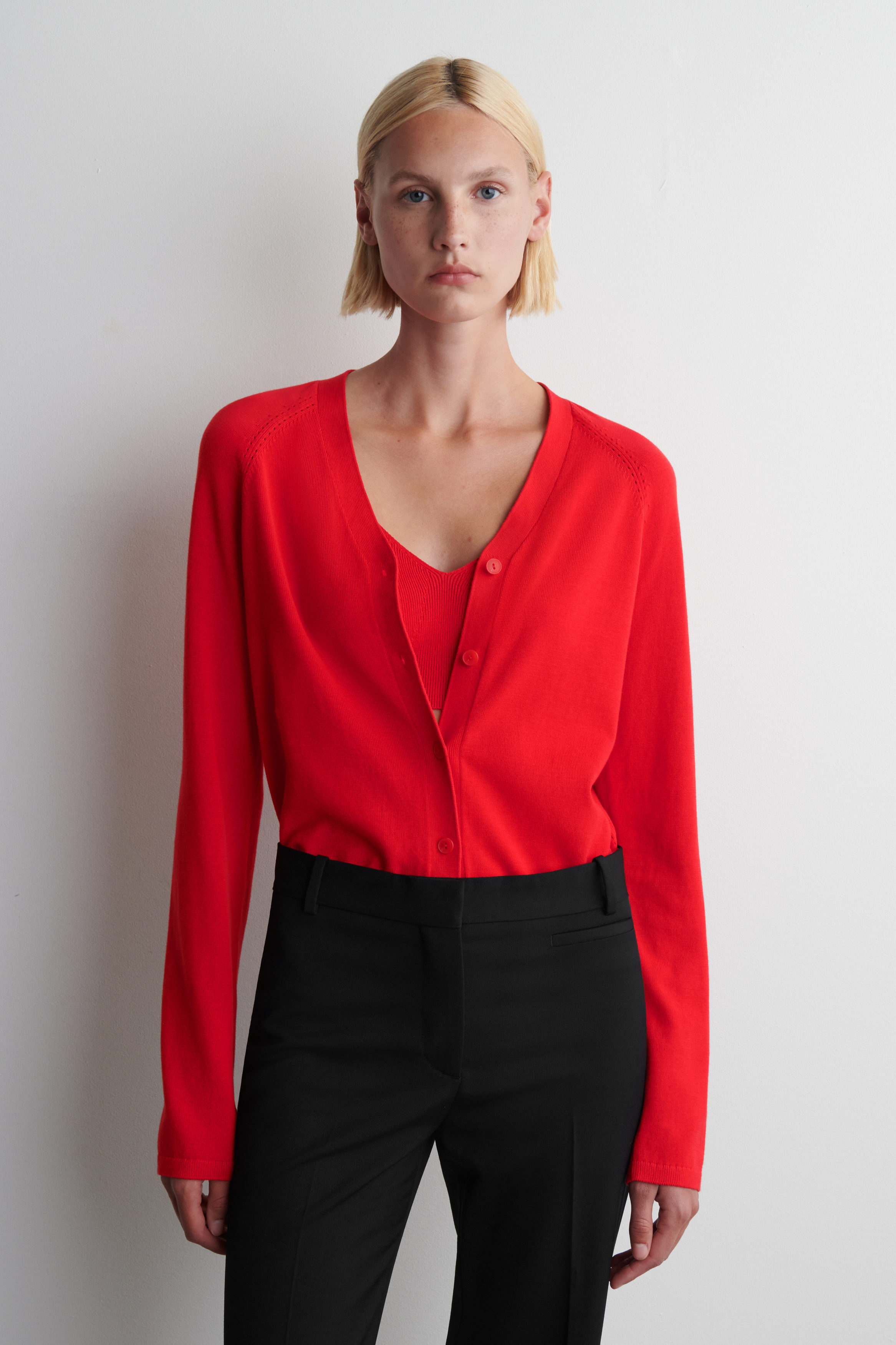 Knitted Cotton V-Neck Cardigan