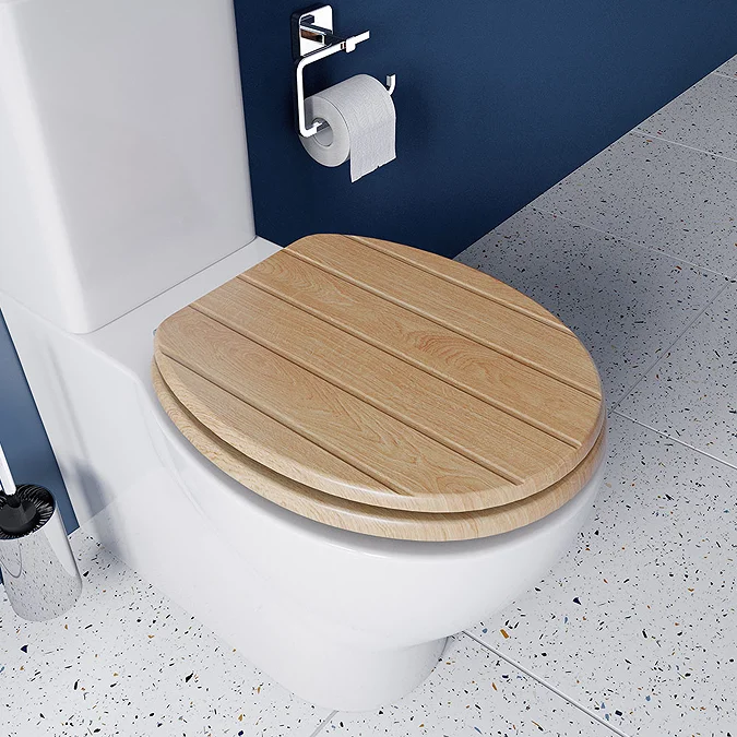 Croydex Flexi-Fix Geneva Oak Effect Anti-Bacterial Toilet Seat
