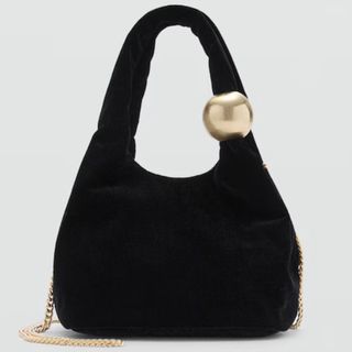 Mango Velvet bag with ball detail