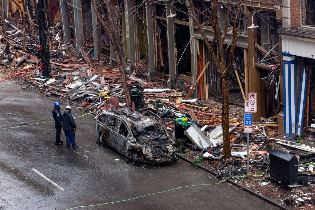 Debris from the Christmas Day bombing in Nashville.