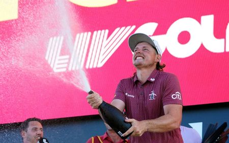 LIV Golf Chicago Live Stream: Cam Smith celebrates winning LIV Golf Bedminster GettyImages 1596948010