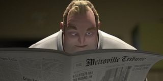 Bob Parr reading newspaper in The Incredibles