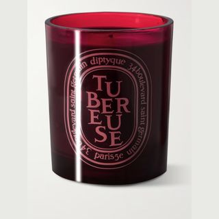 dark red pot candle