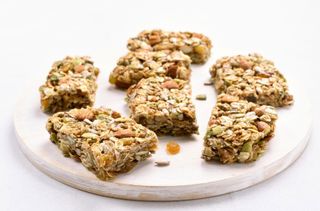Crunchy carrot and seed flapjacks