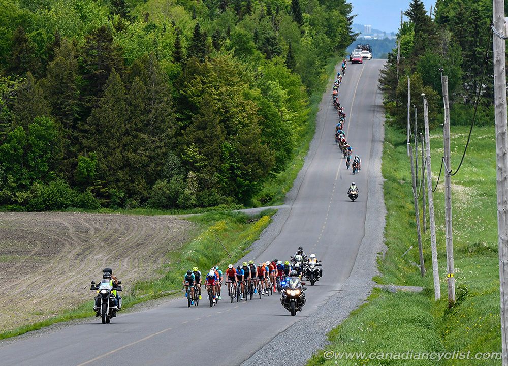 A chase group drops the bunch during stage 1 at Tour de Beauce
