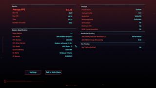 Image of a CyberPunk 2077 benchmark result