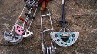A set of cams used for trad climbing