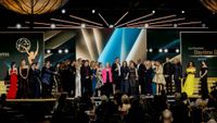 The 'General Hospital' cast and crew winning the Daytime Emmy for best daytime drama in 2023. 