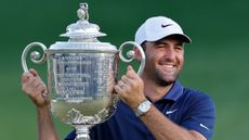 Scottie Scheffler with the PGA Championship trophy