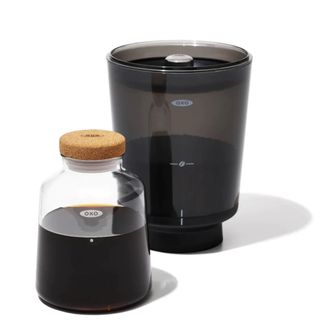 oxo brew compact cold brew coffee maker on a white background